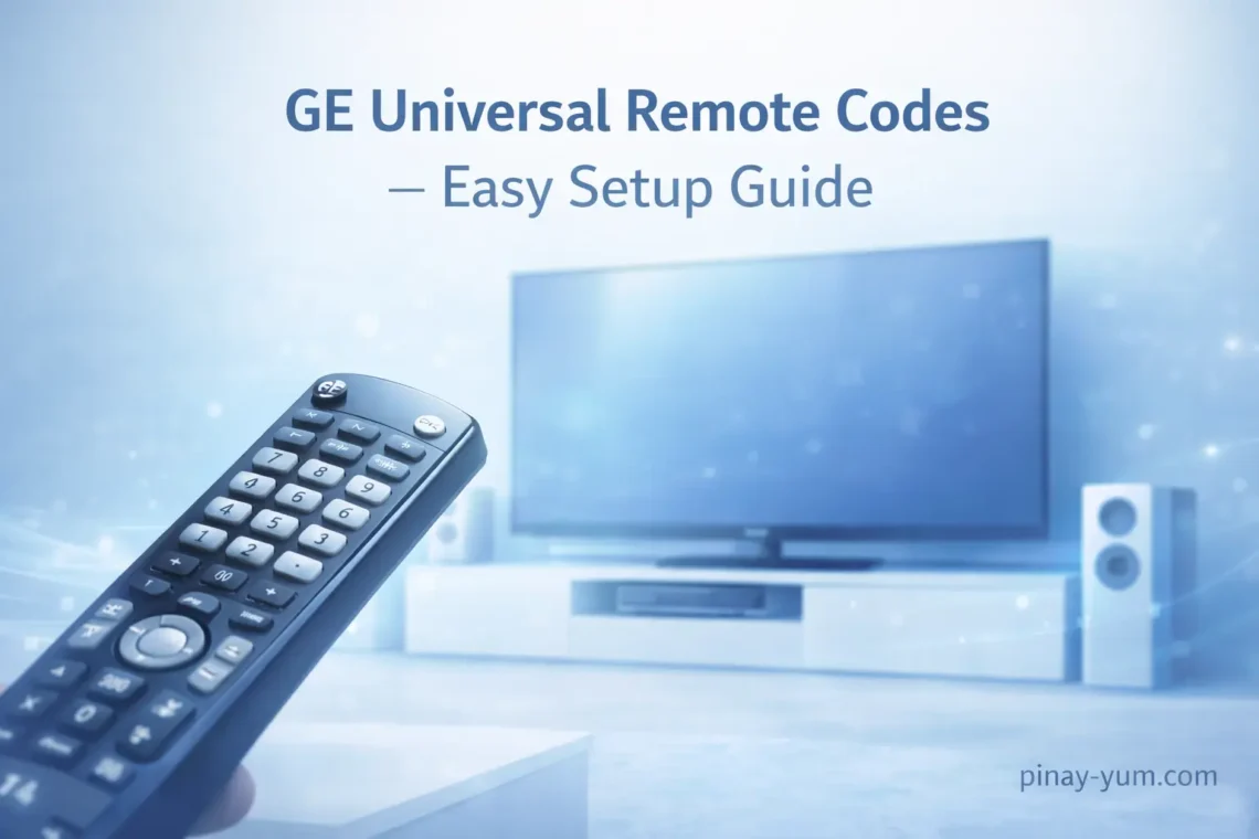 GE universal remote codes setup guide illustration for home devices
