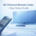 GE universal remote codes setup guide illustration for home devices