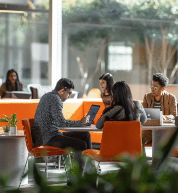 A team refers to an online knowledge management guide before incorporating KM in their work