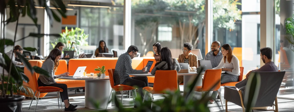 A team refers to an online knowledge management guide before incorporating KM in their work